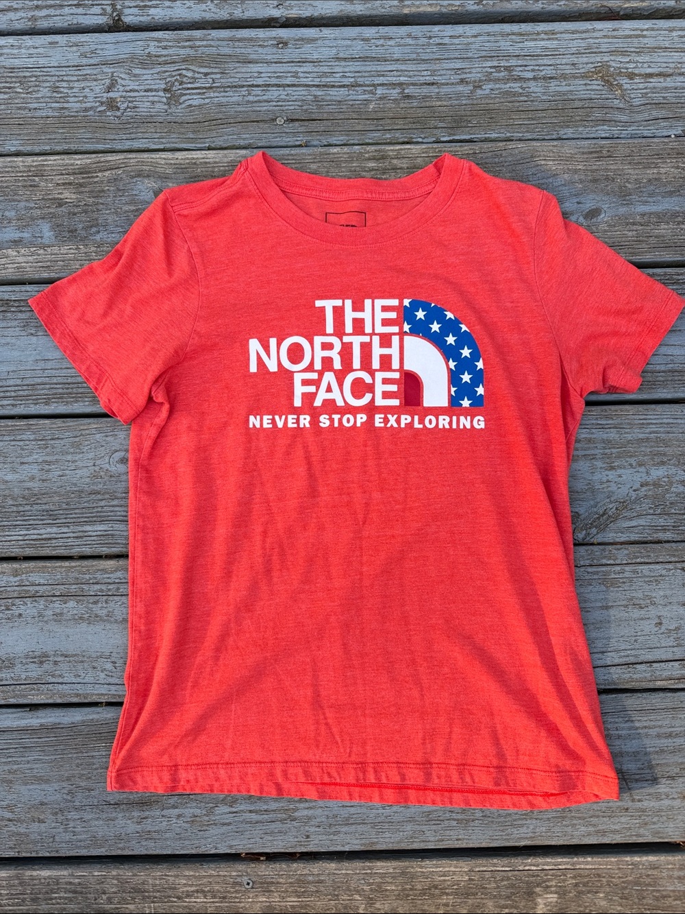 The North Face Womens Orange Tee with Stars Logo